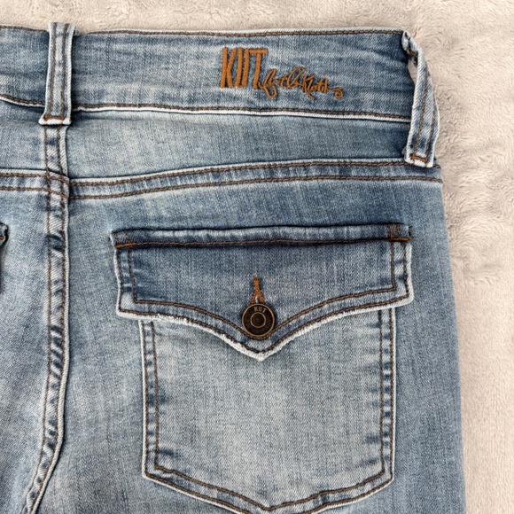 Kut from the Kloth Jeans Women 6 (28x27) Nikki Ankle Flare Raw Hem Flap Pockets - Picture 11 of 14